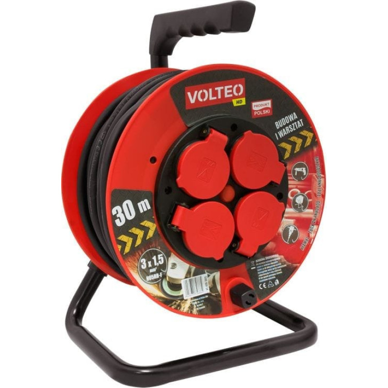 Volteo PRZEDŁUŻACZ HEAVY DUTY NA BĘBNIE 40M PRZEWÓD H05RR-F 3*2,5MM