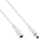 Inline Kabel zasilający InLine InLine® DC extension cable, DC plug male/female 5.5x2.1mm, white, 5m