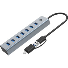 Conceptronic HUB USB Conceptronic Conceptronic HUBBIES21G huby i koncentratory USB 3.2 Gen 1 (3.1 Gen 1) Type-A 5000 Mbit/s Szary