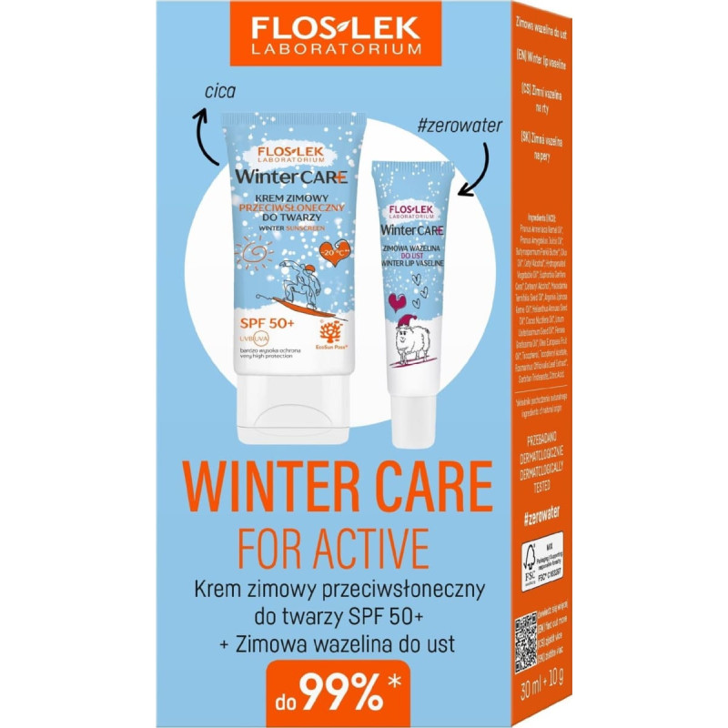 Floslek FLOSLEK Zestaw prezentowy Winter Care Krem ochronny zimowy 30 ml + Wazelina do ust 10g