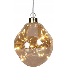 Christmas Decoration BOMBKA FORMÓWKA SZKLANA KROPLA LED 10CM GOLD