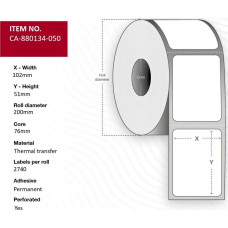 Capture Label 102 x 51mm, Core 76mm,