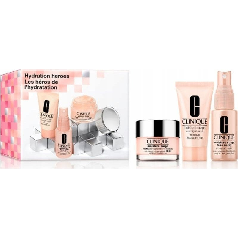 Noname CLINIQUE_SET Hydration Heroes Moisture Surge 100H nawilżający krem do twarzy 30ml+ Moisture Surge maska do twarzy na noc 30ml + Spray do twarzy 30ml