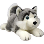 Dubi Maskotka Pies Husky Leżący Pluszak 34cm Miękka Przytulanka Miś Piesek