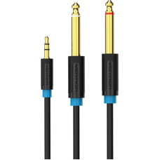 Vention Kabel Vention Kabel audio 3,5mm TRS męski do 2x 6,35mm męski 1m Vention BACBF czarny