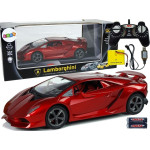 Leantoys Auto Sportowe R/C 1:18 Lamborghini Sesto Elemento Czerwone 2.4 G Światła