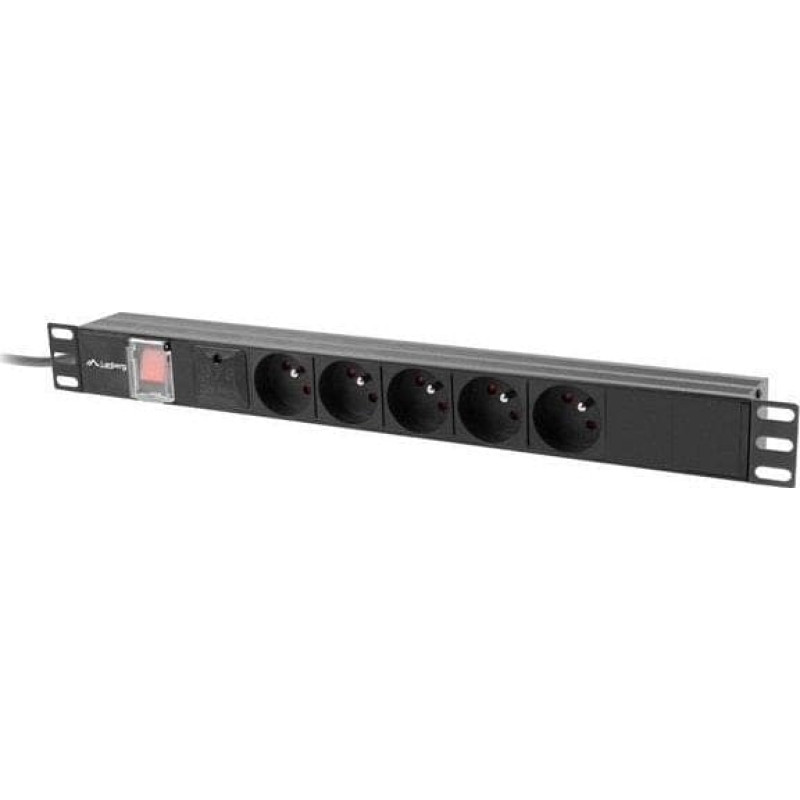 Lanberg Listwa zasilająca  rack PDU 19 cali 1U  16A 5x230V  2m czarna C14