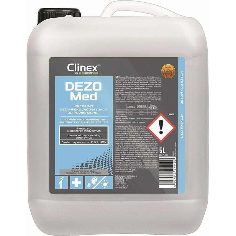 Clinex Preparat dezynfekująco-myjący do powierzchni CLINEX, Dezomed, 5l -