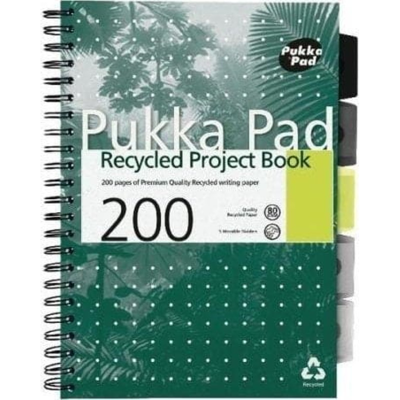 Pukka Project Book Recycled A4/100K linia zielony (3szt)