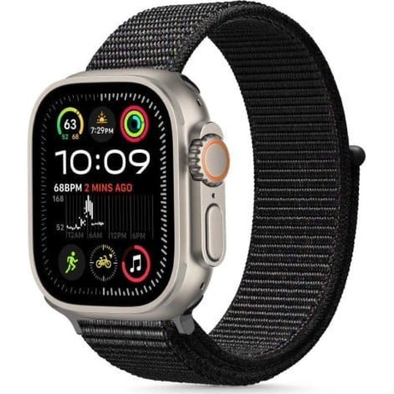 Tech-Protect TECH-PROTECT NYLON APPLE WATCH 6 / 7 / 8 / 9 / 10 / SE / ULTRA 1 / 2 (44 / 45 / 46 / 49 MM) BLACK