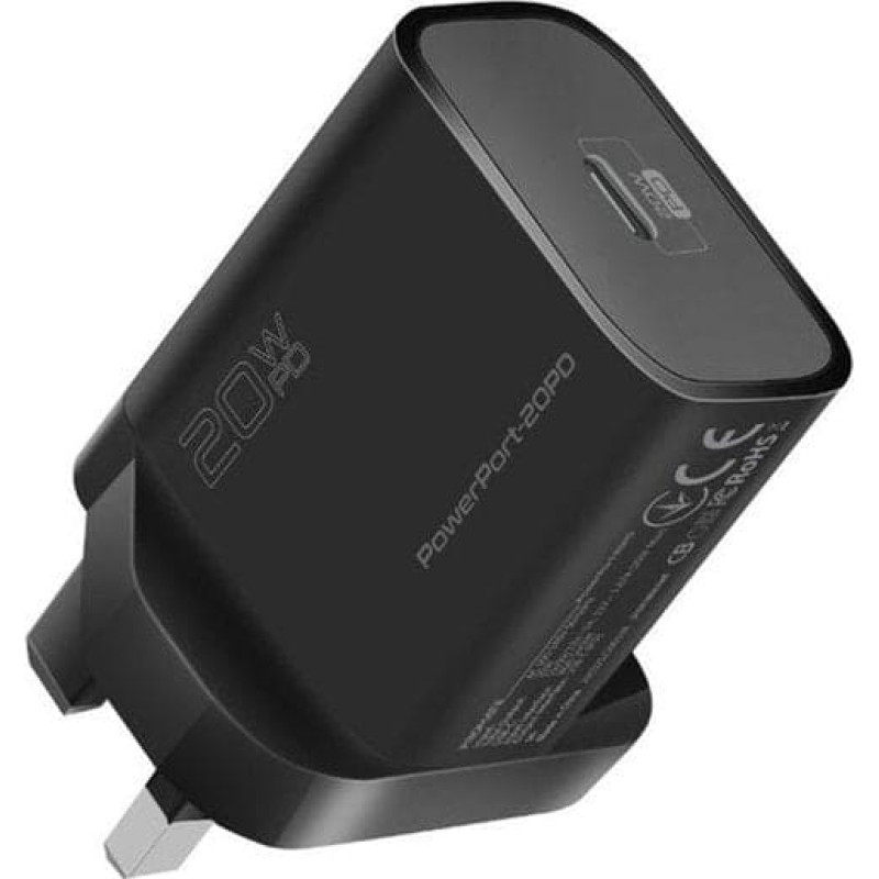 Promate PowerPort-20PD Premium Travel Charger Type-C PD 20W