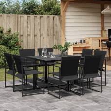Vidaxl VidaXL 9 Piece Patio Dining Set Black Textilene