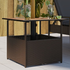 Vidaxl vidaXL Stolik ogrodowy z otworem na parasol, brązowy, 55x55x46,5 cm