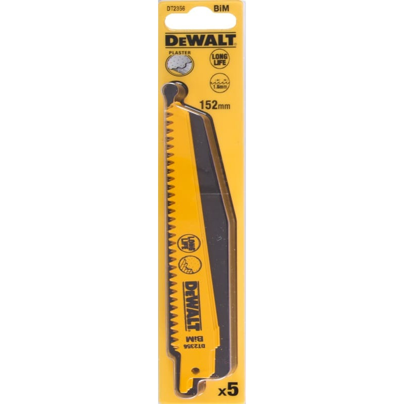 Dewalt Brzeszczoty do pilarek szablowych BIM 152mm podz. 1,8mm 5szt. DT2356