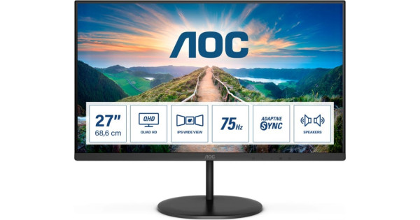 AOC V4 Q27V4EA LED display 68.6 cm (27") 2560 x 1440 pixels 2K Ultra HD Black