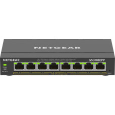 Netgear 8-Port Gigabit Ethernet High-Power PoE+ Plus Switch (GS308EPP) Managed L2/L3 Gigabit Ethernet (10/100/1000) Power over Ethernet (PoE) Black