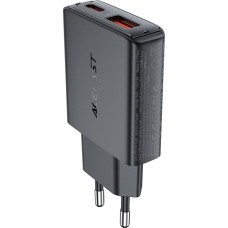 Acefast Ładowarka Acefast Mała płaska ładowarka sieciowa GaN PD 30W USB-A USB-C czarna Mała płaska ładowarka sieciowa GaN PD 30W USB-A USB-C czarna