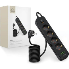 Tech-Protect Listwa zasilająca Tech-Protect TECH-PROTECT PCL4X3 POWER SOCKET LONG 2 USB & 1 TYPE-C & 4 SOCKET 200CM BLACK