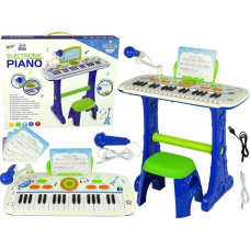 Leantoys Elektryczne Pianino Keyboard Dla Dzieci Niebieskie Nuty USB LEAN Toys