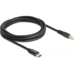 Delock 87978 kabel zasilające Czarny 1,5 m USB C 5.5 x 2.5 mm