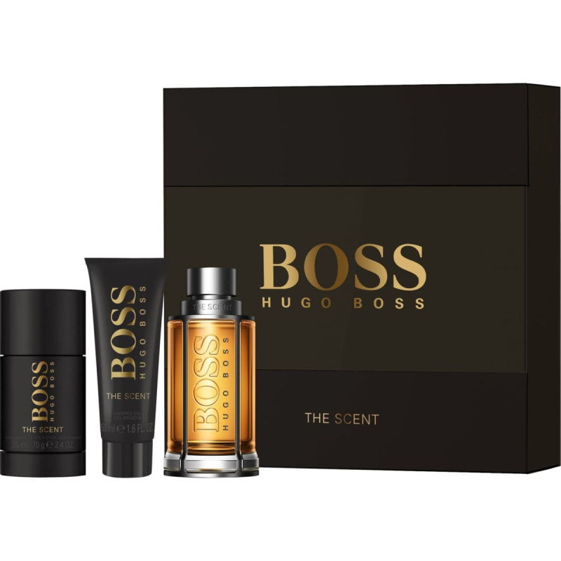 Hugo Boss The Scent Zestaw dla mężczyzn EDT 100ml + dezodorant sztyft 75ml + Żel pod prysznic 50ml