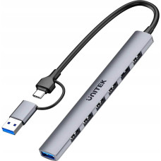 Unitek Hub USB-A/C 7w1 USB A z adapterem USB A 5 Gbps