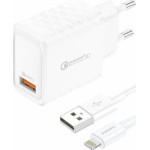 Foneng Ładowarka Foneng Ładowarka sieciowa Foneng EU54 USB-A,  3A (Biała) + kabel USB-A do Lightning