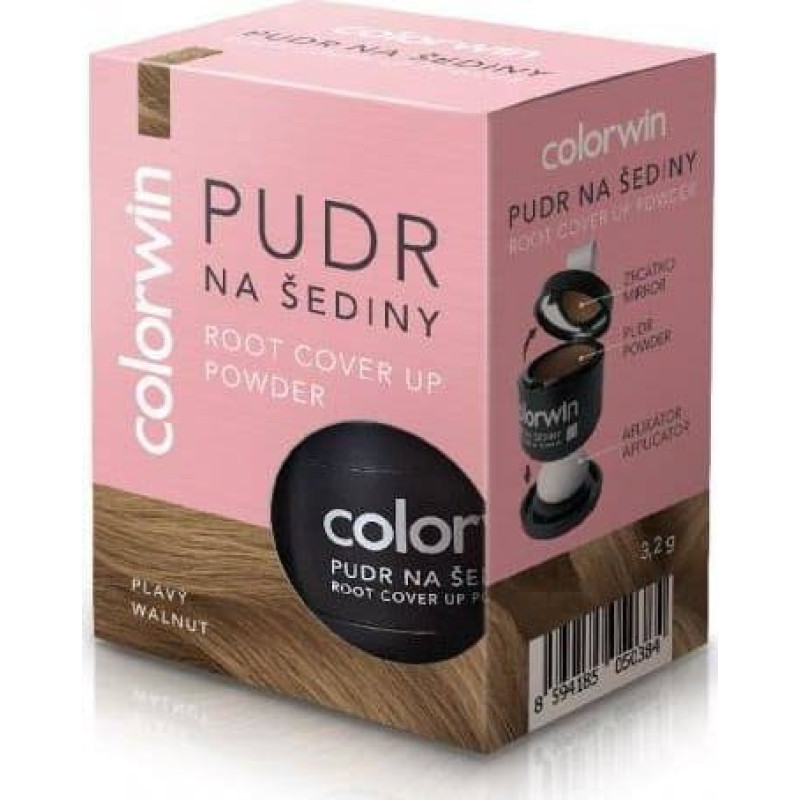 Colorwin Puder kryjący odrost i zwiększający objętość włosów Orzechowy 3.2g