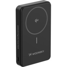 Wozinsky Powerbank Wozinsky WLWP-10KA0Y3S 22,5W PD Qi2 10000 mAh, z podstawką, 1x USB-A, 1x USB-C - czarny