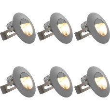 Vidaxl Kinkiet vidaXL Lampy ścienne zewnętrzne LED, 6 szt., 5 W, srebrne, okrągłe