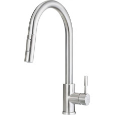 Deante KITCHEN MIXER WITH PULL-OUT SPRAY DEANTE TWO FLOWS, BRUSHED STEEL LIMA