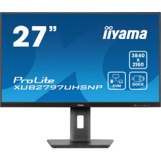 Iiyama Prolite XUB2797UHSNP-B1 (68.5 cm (27 Zoll), schwarz (matt), 4K UHD, IPS, USB-C-Dock, KVM-Switch, RJ45)