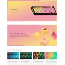 Glorious Glorious GPBT Gradient Keycaps, ANSI Layout (US), PBT, Dye-Sub - Grapefruit