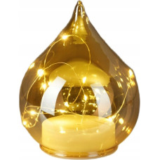 Christmas Decoration BOMBKA FORMÓWKA SZKLANA KROPLA LED 15CM GOLD