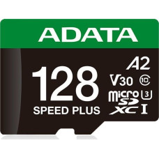 Adata Karta ADATA ADATA MicroSDXC karta 128GB Speed Plus, U3, C10, A2, V30 (R:180/W:160 MB/s) + SD adaptér