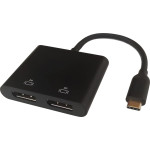 Deltaco Adapter AV Deltaco USB-C MST jungčių stotelė DELTACO 2x 4K/60Hz, DP x 2, juoda, 0,1m / USBC-2DP