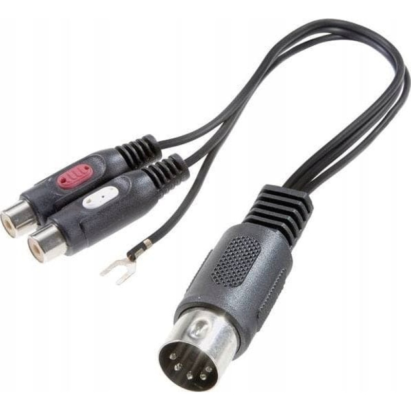 Speaka Adapter AV SpeaKa SpeaKa Professional SP-7870284 Phono / DIN-tilslutning Audio Y-adapter [1x Diodestik 5-pol. (DIN) - 2x Cinch-bøsning] Sort