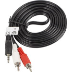 Lanberg Kabel Lanberg Jack 3.5mm - RCA (Cinch) x2 2m czarny (CA-MJRC-10CC-0025-BK)