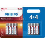 Philips Philips Power Alkaline Battery LR03P8BP/10, Rechargeable battery, AAA, Alkaline, 1.5 V, 5 year(s), Cd (cadmium), Hg (mercury), Pb (lead)