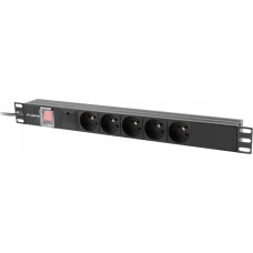 Lanberg Listwa zasilająca  rack PDU 19 cali 1U 16A 5x230V 2m czarna