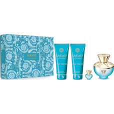 Versace Zestaw Versace Pour Femme Dylan Turquoise woda toaletowa 100ml + woda toaletowa 5ml + zel pod prysznic 100ml + balsam do ciala 100ml