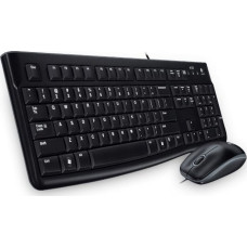 Logitech Klawiatura Logitech Logitech Desktop MK120 klawiatura Dołączona myszka USB Grecki Czarny