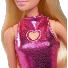 Mattel BRB FASHION BLOND METALICZNA ROZ SUKIEN HYT88 W6