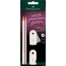 Faber-Castell Ołówek grafitowy 2szt + temperówka z gumką