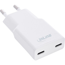 Manhattan InLine® USB Netzteil Ladegerät Dual USB-C, PD, PPS, 30W, weiß