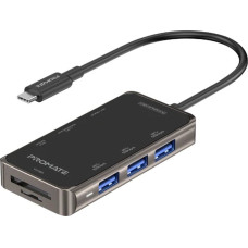 Promate PrimeHub-Mini 8in1 USB-C Hub HDMI 4K / LAN / PD 100W / SD / 3x USB 3.0