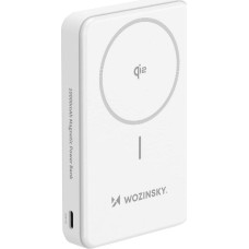 Wozinsky Powerbank Wozinsky WLWP-10KA0Y3WS 22,5W PD Qi2 10000 mAh, z podstawką, 1x USB-A, 1x USB-C - biały