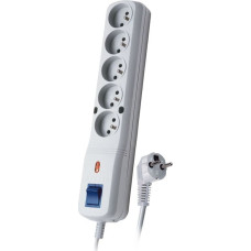 Lestar Listwa zasilająca Lestar LF-530WA 5+ przeciwprzepięciowa 5 gniazd 2.5 m szara