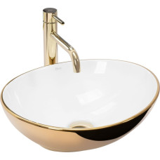 REA Umywalka REA REA-U0456 UMYWALKA SOFIA GOLD/WHITE NABLATOWA REA // CE.REA.U-SOFIA-GOLD