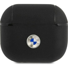 BMW Etui BMW BMA3SSLBK Apple AirPods 3 cover czarny/black Geniune Leather Silver Logo